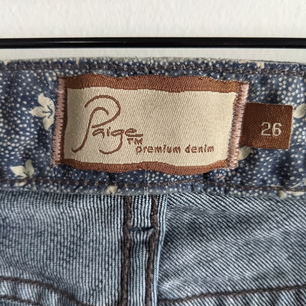 PAIGE Jeans Embroidered Pockets Benedict Canyon Straight Leg 26 - Picture 2 of 12